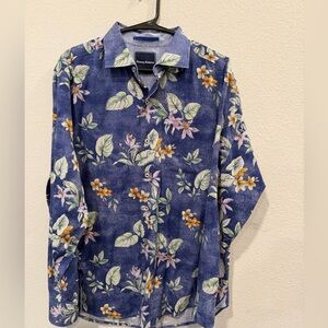 Tommy Bahama Blue Leaf Print Shirt